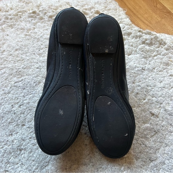 Lucky Brand Solid Black Leather Erin BALLET FLAT SZ 8 - Picture 5 of 10